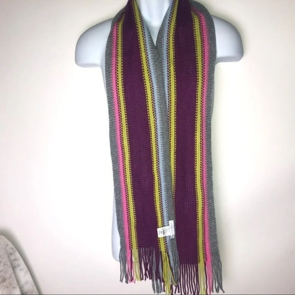 New York & Company Purple Blue Stripe Scarf‎
